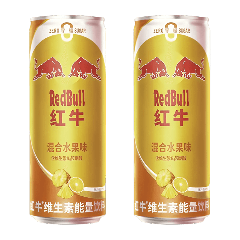 Набор Напиток Энергетический 2шт Red Bull Азійський Mixed Fruit Zero Sugar 325ml - Retromagaz