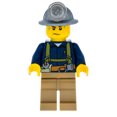 Фігурка Lego City Construction 973pb1252 Miner Mining Helmet Sweat Drops cty0311 Б/У Нормальний - Retromagaz