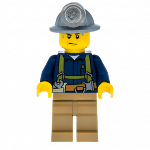 Фігурка Lego City Construction 973pb1252 Miner Mining Helmet Sweat Drops cty0311 Б/У Нормальний