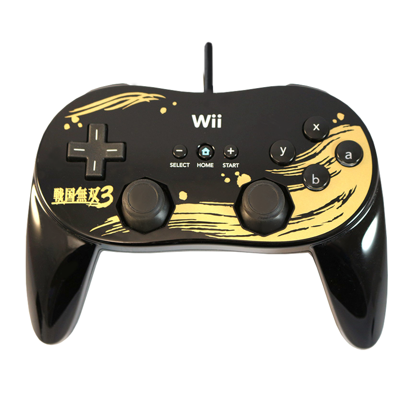 Геймпад Дротовий Nintendo Wii RVL-005(-02) Classic Controller Pro SNES / NES Mini Samurai Warriors 3 Limited Edition Black 1m Б/У - Retromagaz