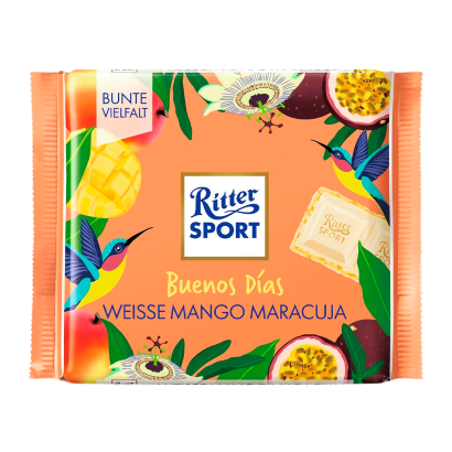 Шоколад Білий Ritter Sport Mango Maracuja 100g 4000417217004 - Retromagaz