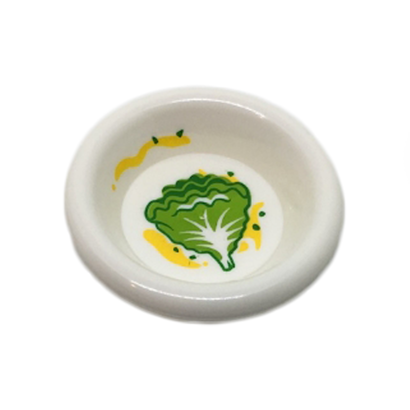 Посуда Lego Dish 3 x 3 with Green and Lime Lettuce Leaf and Yellow Splotches Pattern 6256pb05 6170937 White Б/У - Retromagaz