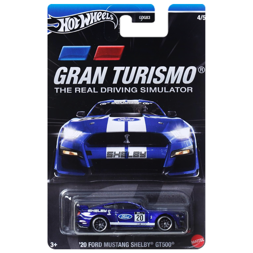 Тематична Машинка Hot Wheels 2020 Ford Mustang Shelby GT500 Gran Turismo 1:64 HRV66 Blue - Retromagaz