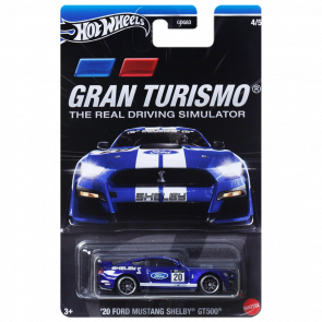 Тематическая Машинка Hot Wheels 2020 Ford Mustang Shelby GT500 Gran Turismo 1:64 HRV66 Blue - Retromagaz