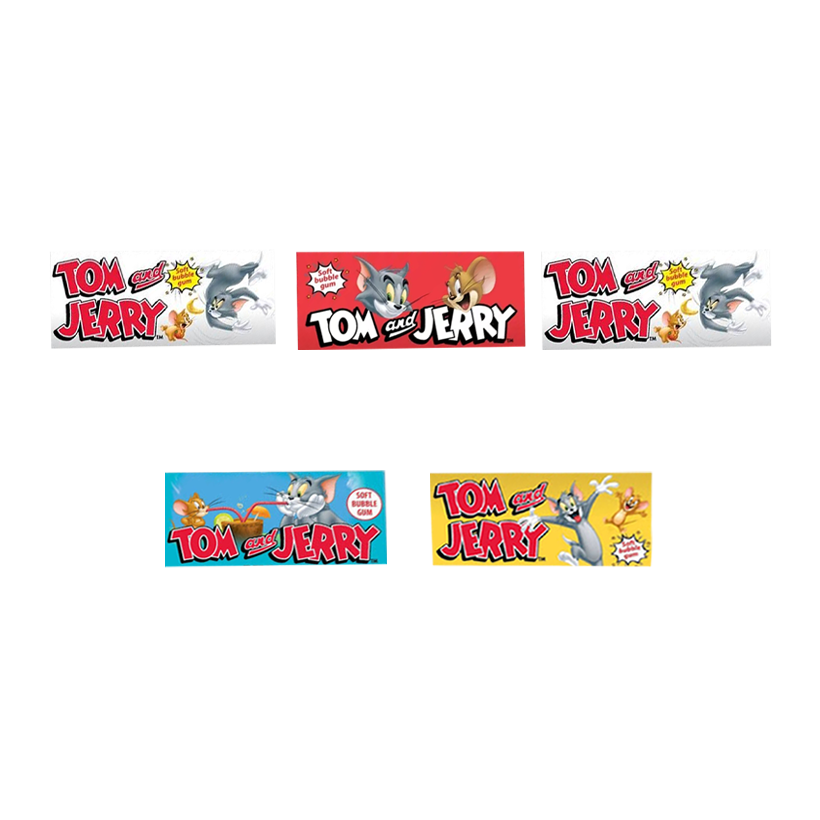 Жевательная Резинка Tom and Jerry Bubble Gum с Комиксом Red Blue Yellow White 5шт 4,5g - Retromagaz