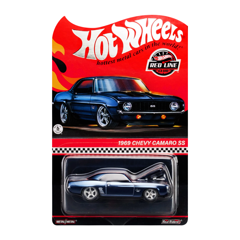 Машинка Premium Hot Wheels '69 Chevrolet Camaro SS Red Line Club RLC 1:64 HNL21 Blue - Retromagaz