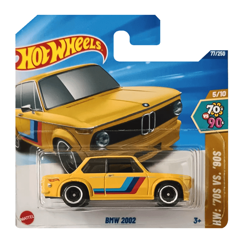 Машинка Базовая Hot Wheels BMW 2002 '70s vs. '90s 1:64 HYX21 Yellow - Retromagaz