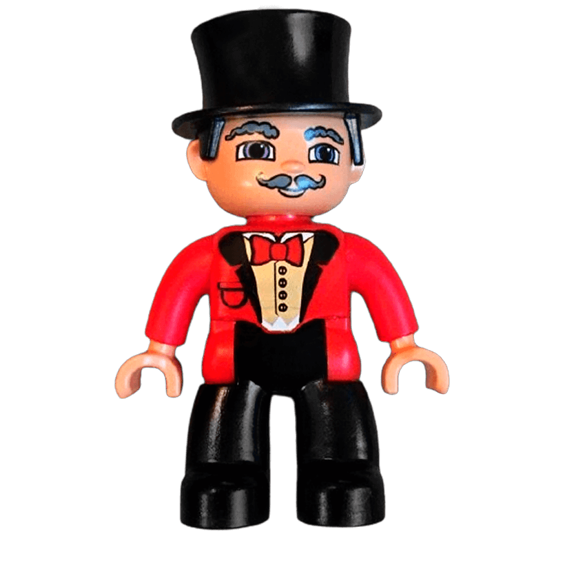Фигурка Lego Boy Ville Circus Ringmaster Black Legs Red Top Duplo 47394pb110 Б/У - Retromagaz