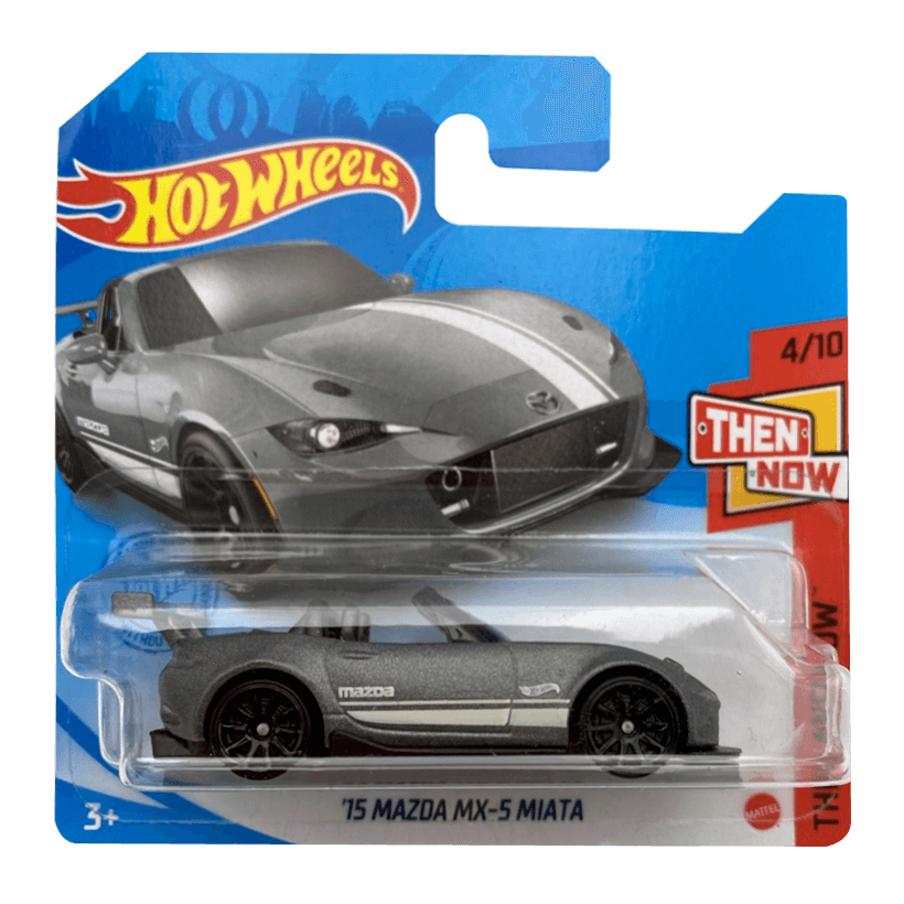 Машинка Базова Hot Wheels '15 Mazda MX-5 Miata Then and Now 1:64 GTC67 Grey - Retromagaz