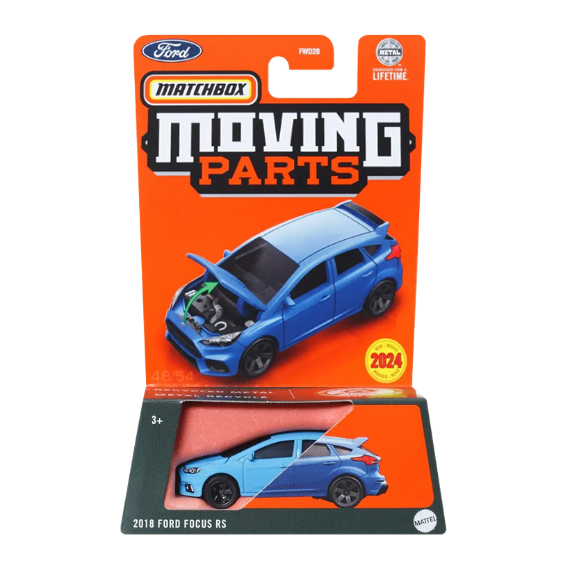 Тематическая Машинка Matchbox 2018 Ford Focus RS Moving Parts 1:64 FWD28/HVM82 Blue - Retromagaz