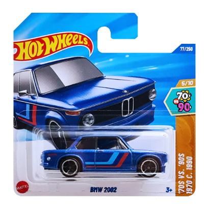 Машинка Базовая Hot Wheels BMW 2002 '70s vs. '90s 1:64 JBB61 Blue - Retromagaz