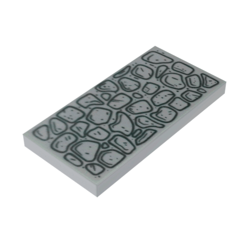 Плитка Lego Декоративная Dark Bluish Gray Cobblestone Outlines Pattern 2 x 4 87079pb0528 6238261 Light Bluish Grey Б/У - Retromagaz