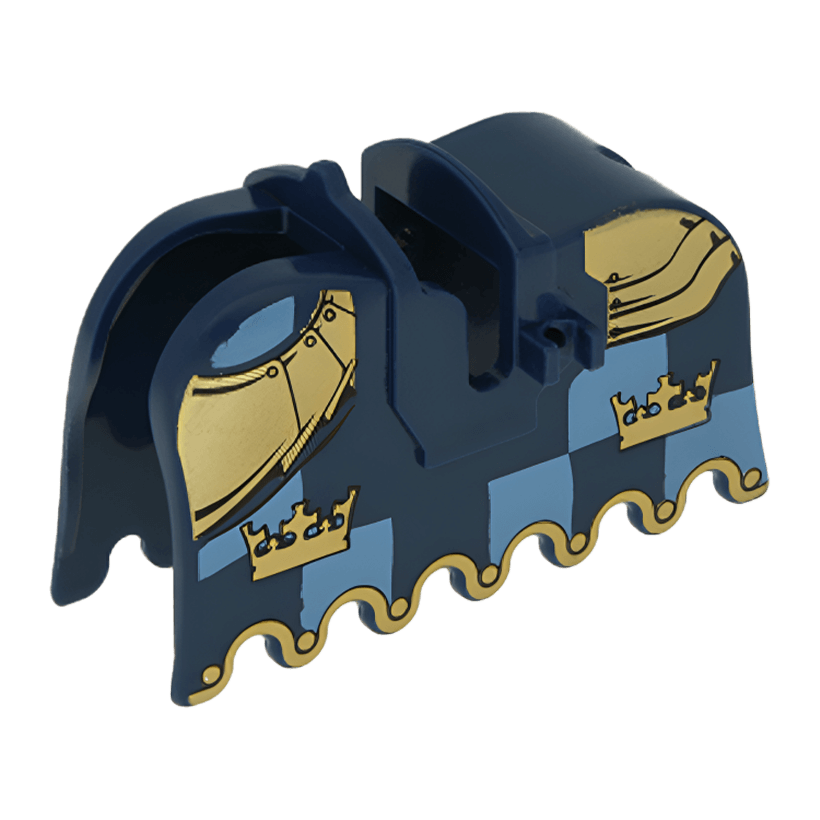 Для Тварин Lego Horse Barding with Gold Crowns Castle 2490pb07 Blue Б/У - Retromagaz