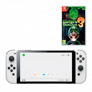 Набір Консоль Nintendo Switch OLED Model HEG-001 64GB White Новий  + Гра Luigi's Mansion 3 Англійська Версія