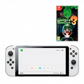 Набір Консоль Nintendo Switch OLED Model HEG-001 64GB (045496453435) White Новий + Гра Luigi's Mansion 3 Англійська Версія