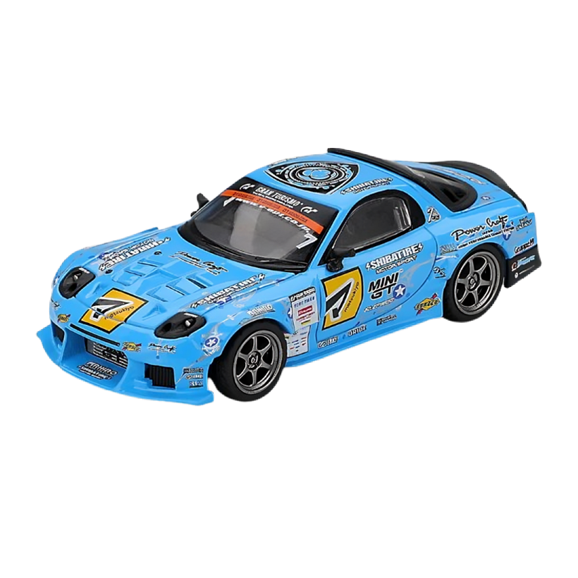 Машинка Premium MINI GT Mazda RX-7 RE-Amemiya 2025 D1GP 1:64 MGT01195 Blue - Retromagaz