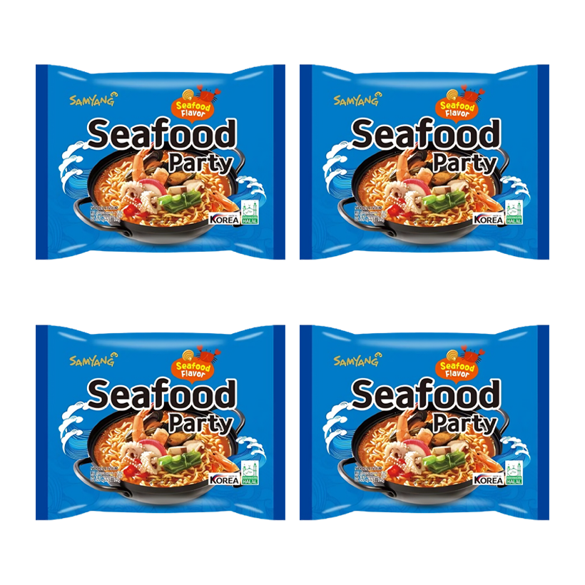 Набор Лапша 4шт Samyang Seafood Party Острая 125g - Retromagaz
