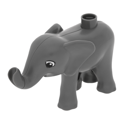 Фігурка Lego Animals Elephant Baby Walking Duplo eleph5c01pb01 Dark Bluish Grey Б/У - Retromagaz