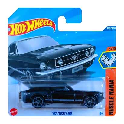 Машинка Базова Hot Wheels '67 Mustang Muscle Mania 1:64 JBB13 Black - Retromagaz