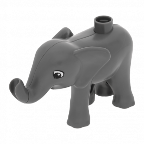 Фігурка Lego Animals Elephant Baby Walking Duplo eleph5c01pb01 Dark Bluish Grey Б/У