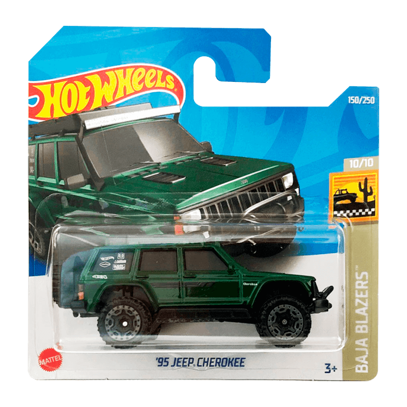 Машинка Базова Hot Wheels '95 Jeep Cherokee Baja Blazers 1:64 HCT10 Green - Retromagaz
