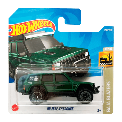 Машинка Базовая Hot Wheels '95 Jeep Cherokee Baja Blazers 1:64 HCT10 Green - Retromagaz