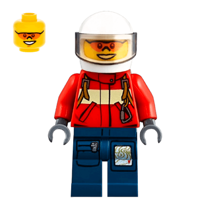 Фігурка Lego 973pb1010 Pilot Male Red Fire Suit with Carabiner City Fire cty0278 Б/У - Retromagaz