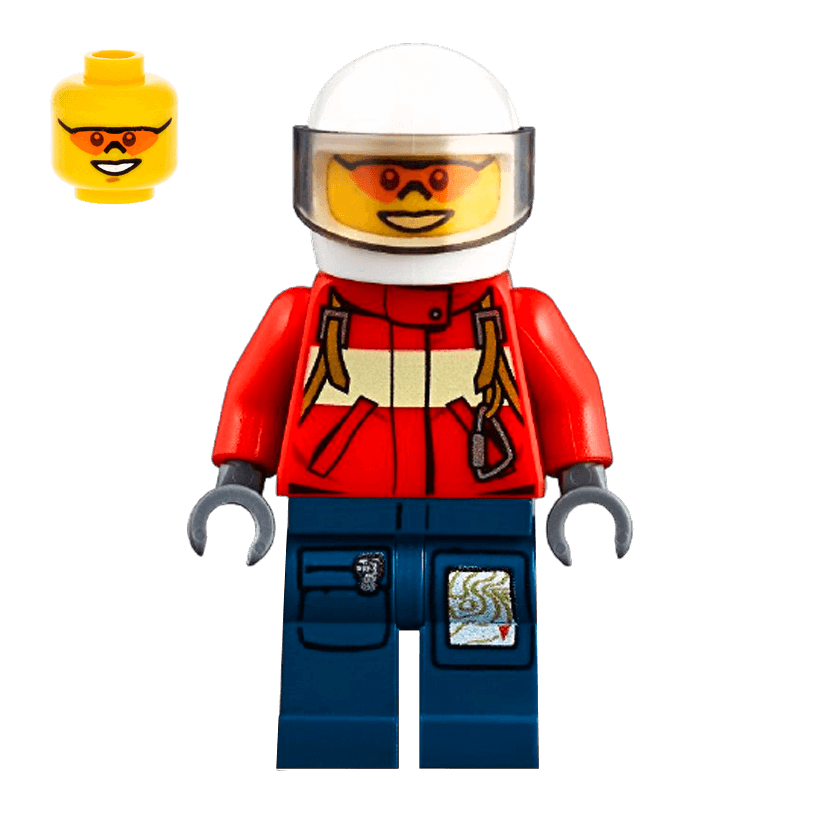 Фігурка Lego Fire 973pb1010 Pilot Male Red Fire Suit with Carabiner City cty0278 Б/У - Retromagaz