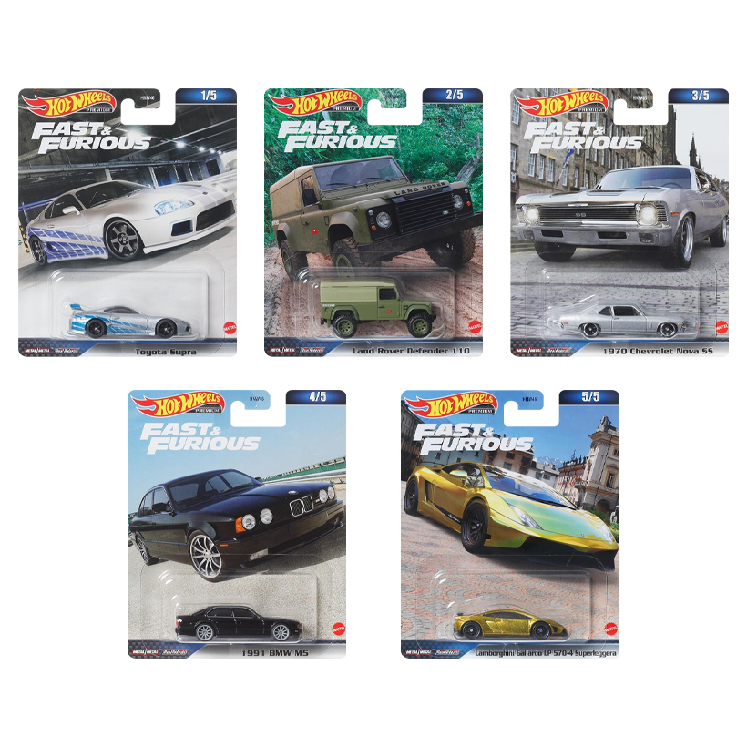 Набір Машинка Premium Hot Wheels Fast & Furious 2023-4 HNW46 5шт - Retromagaz