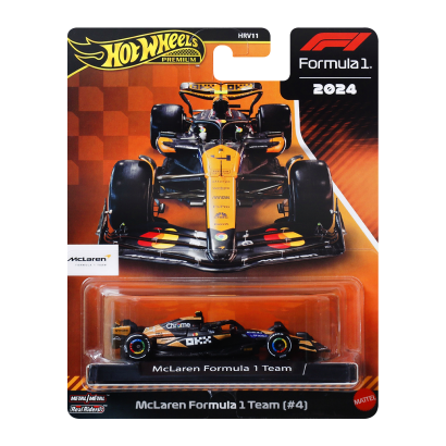 Машинка Premium Hot Wheels McLaren Formula 1 Team (#4) Formula One Collection 1:64 JBM11 Orange - Retromagaz