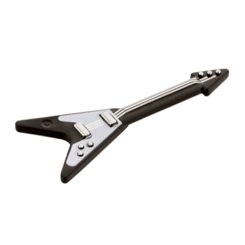 Мистецтво Lego Guitar Electric 'Flying V' with White Pickguard Pattern 93564pb01 4618556 Black Б/У - Retromagaz