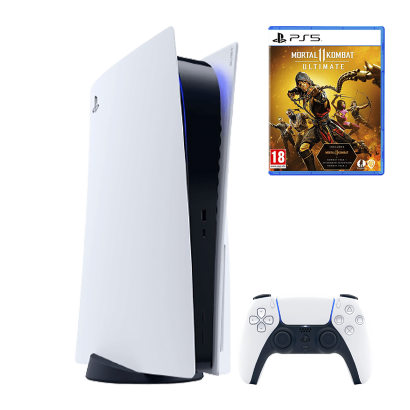 Набор Консоль Sony PlayStation 5 Blu-ray 825GB White Б/У  + Геймпад Беспроводной DualSense + Игра Mortal Kombat 11 Ultimate Edition Русские Субтитры - Retromagaz