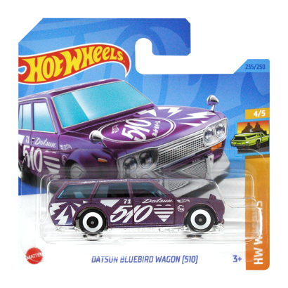 Машинка Базовая Hot Wheels Datsun Bluebird Wagon (510) Wagons 1:64 HKH72 Purple - Retromagaz
