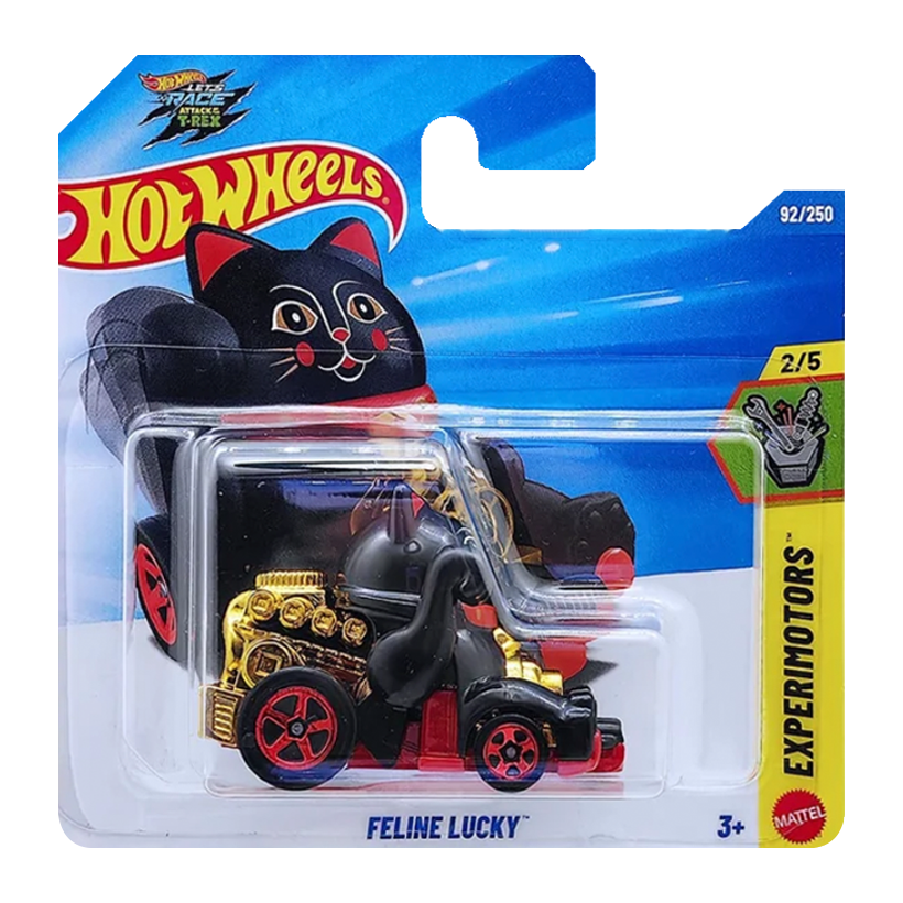 Машинка Базовая Hot Wheels Feline Lucky Experimotors 1:64 JJL72 Black - Retromagaz