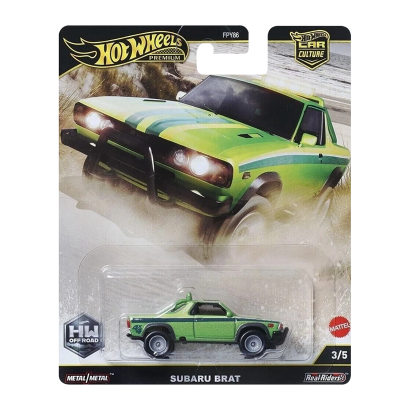 Машинка Premium Hot Wheels Subaru BRAT Off-Road 1:64 JBK72 Green - Retromagaz