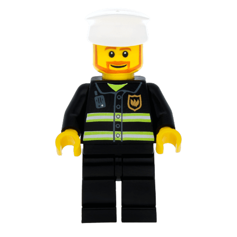 Фигурка Lego Fire 973pb0300 Reflective Stripes White Hat City wc020 Б/У - Retromagaz