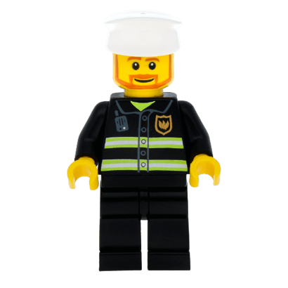 Фігурка Lego 973pb0300 Reflective Stripes White Hat City Fire wc020 Б/У - Retromagaz