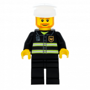 Фигурка Lego 973pb0300 Reflective Stripes White Hat City Fire wc020 Б/У