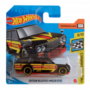 Машинка Базовая Hot Wheels Datsun Bluebird Wagon (510) Speed Graphics 1:64 GHF35 Black - Retromagaz
