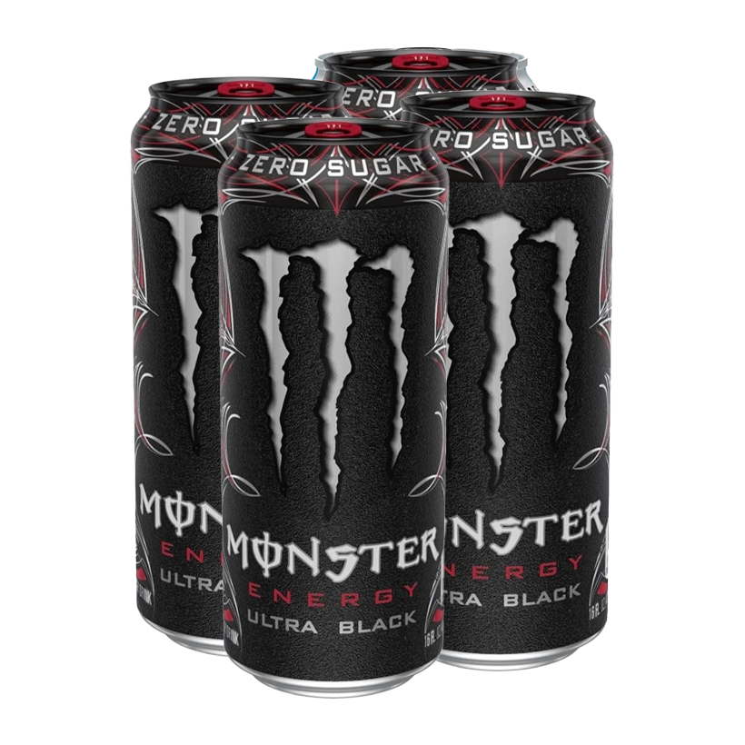 Набор Напиток Энергетический 4шт Monster Energy Ultra Black Zero Sugar 500ml - Retromagaz
