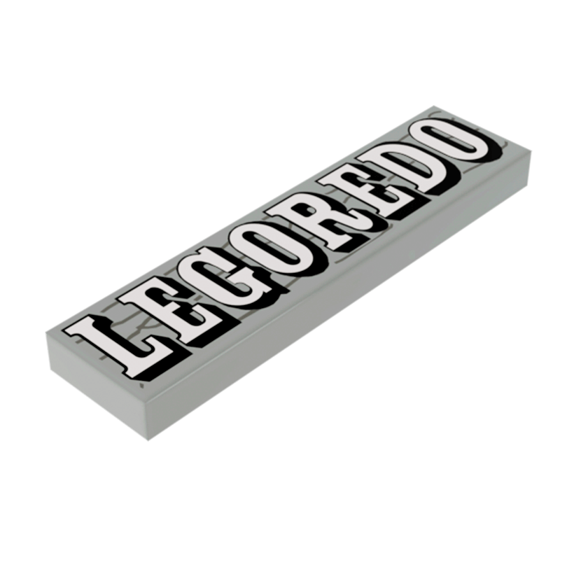 Плитка Lego Декоративная Black and White 'LEGOREDO' on Wood Grain Pattern 1 x 4 2431px11 Light Bluish Grey Б/У - Retromagaz