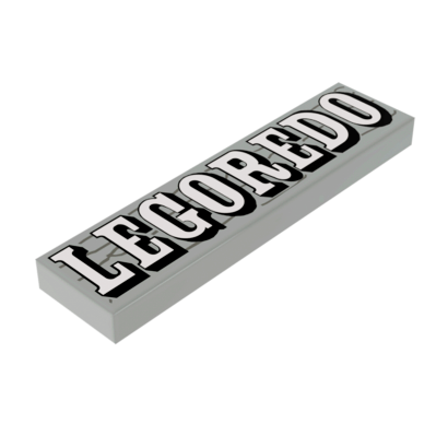 Плитка Lego Декоративная Black and White 'LEGOREDO' on Wood Grain Pattern 1 x 4 2431px11 Light Bluish Grey Б/У - Retromagaz