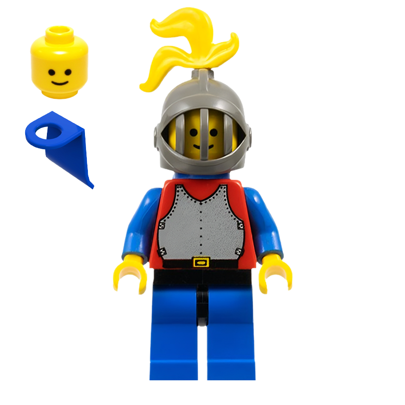 Фігурка Lego Lion Knights Breastplate Red with Blue Arms Castle cas414 6080 Б/У - Retromagaz