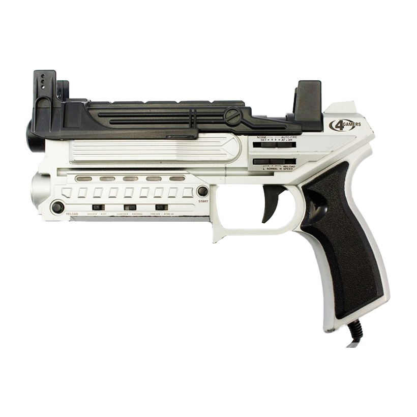 Пістолет Дротовий 4Gamers PlayStation 2 SPC021 Ballistic Light Gun Controller Silver 1.5m Б/У - Retromagaz