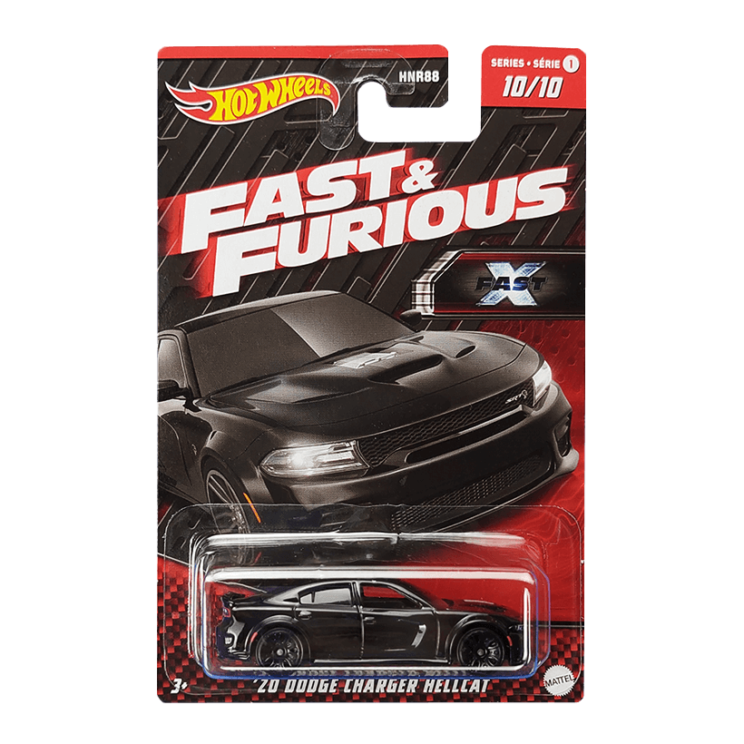 Тематична Машинка Hot Wheels '20 Dodge Charger Hellcat Fast & Furious 1:64 HNT00 Black - Retromagaz