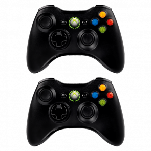Набор Геймпад 2шт Беспроводной Microsoft Xbox 360 Black Б/У - Retromagaz