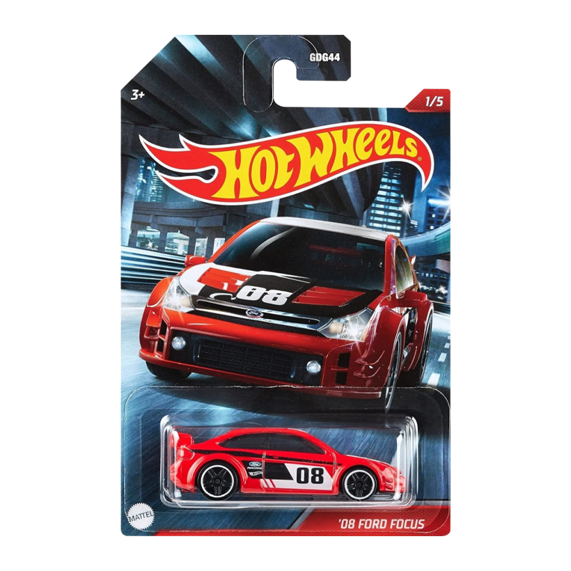 Тематична Машинка Hot Wheels '08 Ford Focus Cult Racers 1:64 GRP18 Red - Retromagaz