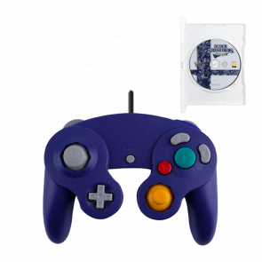 Набор Геймпад Проводной RMC GameCube Indigo 1.5m Новый  + Игра Nintendo Wii Super Smash Bros. Brawl Английская Версия Б/У - Retromagaz