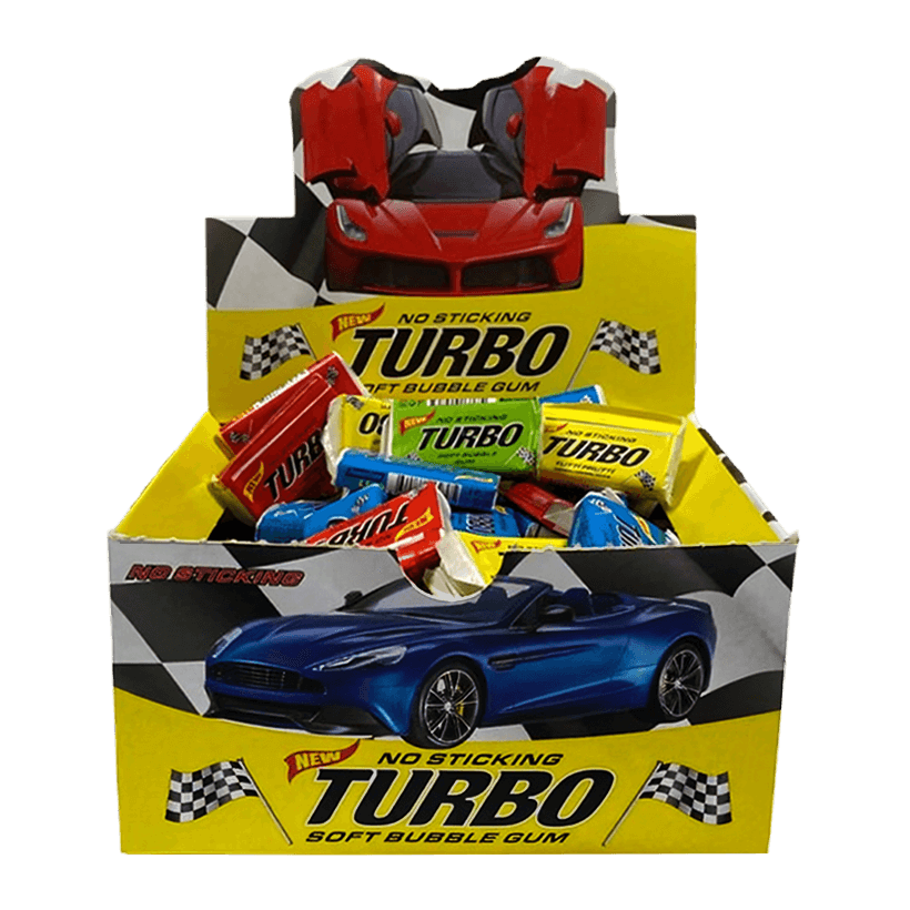 Набір Жувальна Гумка 100шт Turbo Soft Bubble Gum 4,5g - Retromagaz