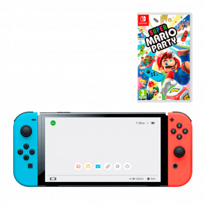 Набор Консоль Nintendo Switch OLED Model HEG-001 64GB Blue Red Новый + Игра Super Mario Party Набор Консоль Nintendo Switch OLED Model HEG-001 64GB Blue Red Новый + Игра Super Mario Party - Retromagaz